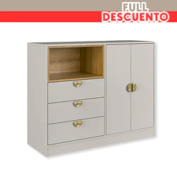 Full Descuento - Comoda 2 Puertas y 3 Cajones Cariño Arena