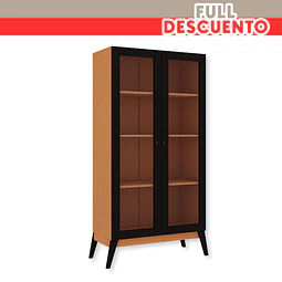 Full Descuento- Vitrina 2 Puertas Jamaica Caramelo Negro