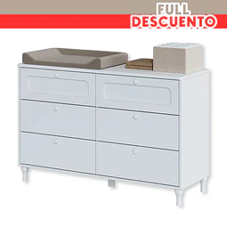 Full Descuento- Comoda 6 Cajones Blanca