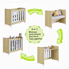 Mini Cuna Colecho 4 en 1 Blanca Roble Con Colchón
