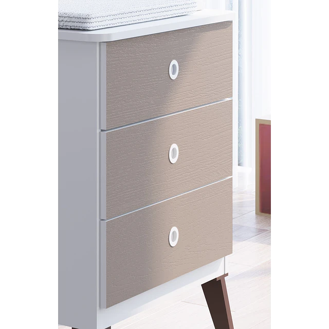 Cuna Con Cajonera Encanto Gris