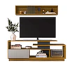 Rack TV 60" Be Design con Repisa Aérea Miel Grafito