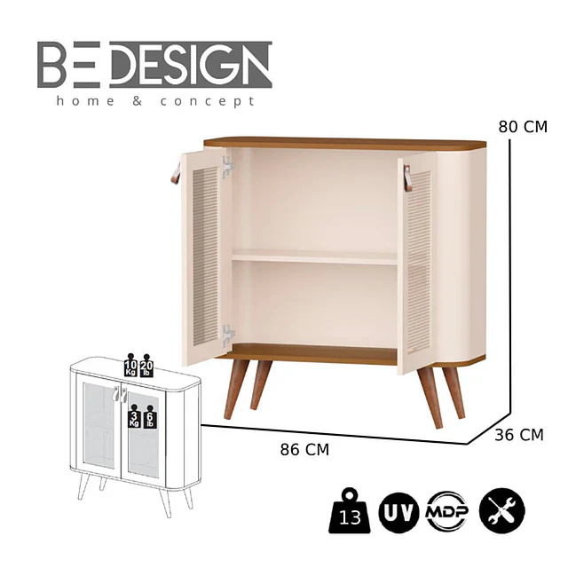 Buffet Neon Perla Caramelo