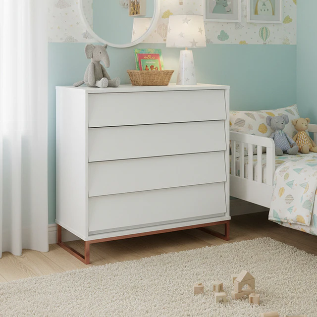 Cómoda Noah Design Blanco Base Cobre