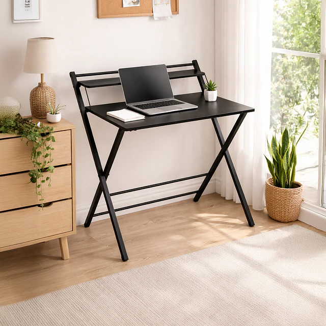 Escritorio Plegable Home Office Negro