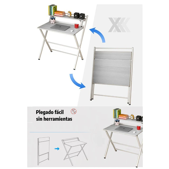 Escritorio Plegable Home Office Gris 
