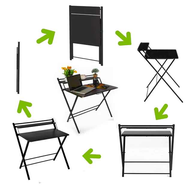 Escritorio Plegable Home Office Negro