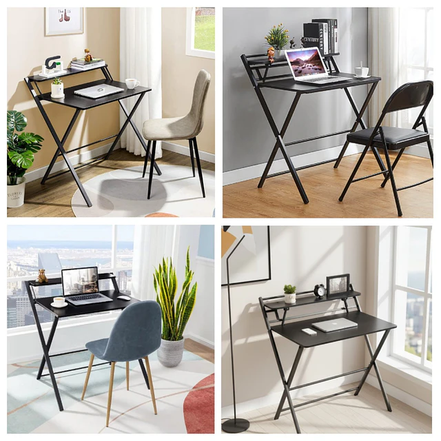 Escritorio Plegable Home Office Negro