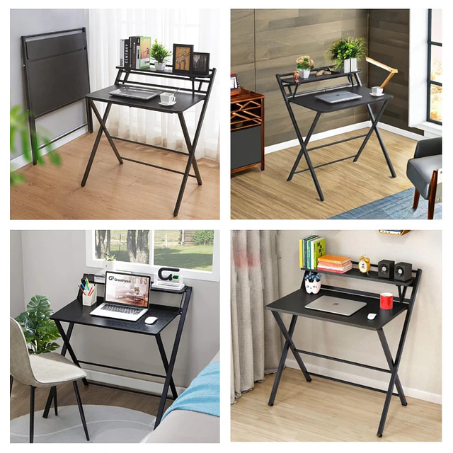 Escritorio Plegable Home Office Negro