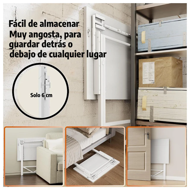 Escritorio Plegable Home Office Gris 