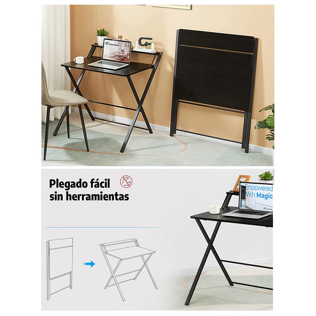 Escritorio Plegable Home Office Negro