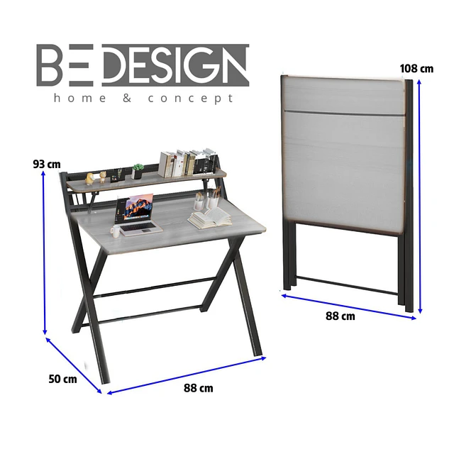 Escritorio Plegable Home Office Gris 