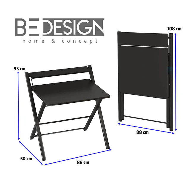 Escritorio Plegable Home Office Negro