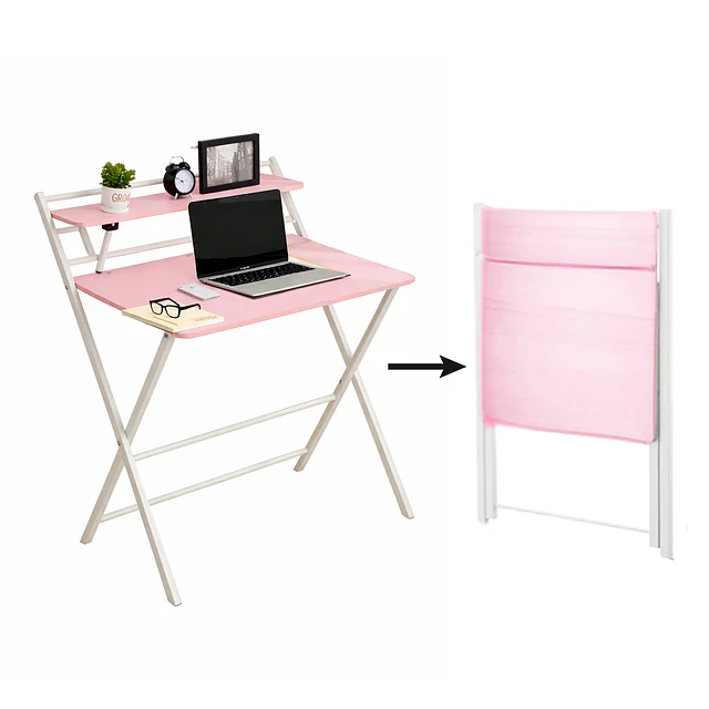 Escritorio Plegable Home Office Rosado