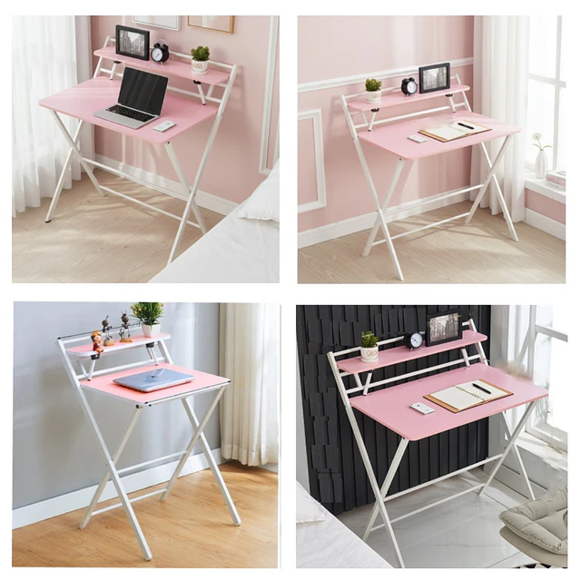 Escritorio Plegable Home Office Rosado