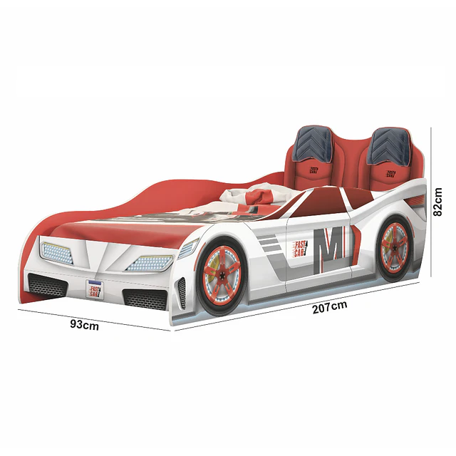 Cama Infantil Fast Car Blanca- Preventa 20 de Mayo 