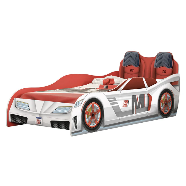 Cama Infantil Fast Car Blanca- Preventa 20 de Mayo 