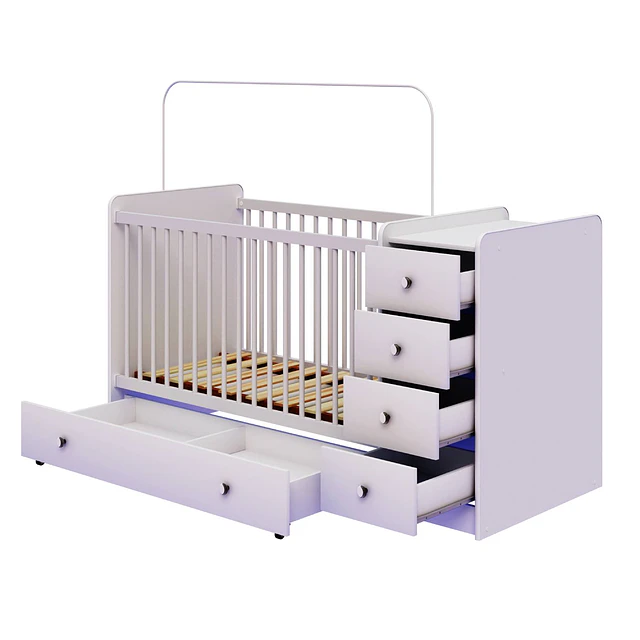 Cuna Con Comoda Y Cajonera Blanco Top Baby