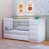 Cuna Con Comoda Y Cajonera Blanco Top Baby