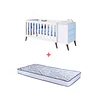 Cuna Con Cajonera Encanto Celeste+Colchon Cuna Baby Box 130x60