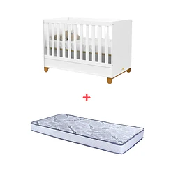 Cuna Zupi Blanca + Colchon Cama Baby Box 130x70