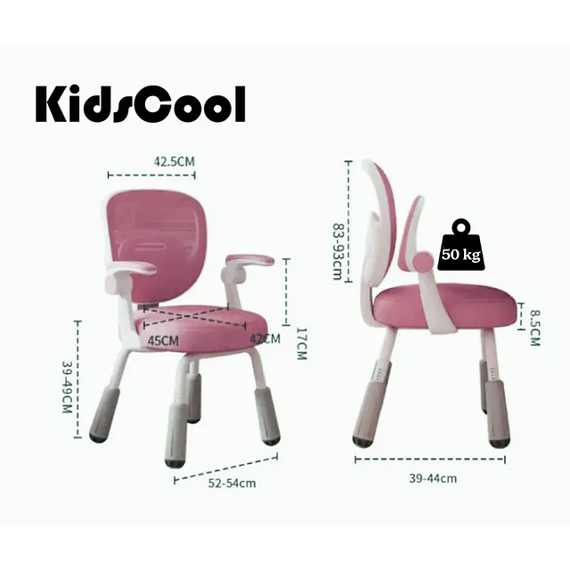 Silla Escritorio Ergonomica Infantil Rosada