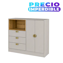 Comoda 2 Puertas y 3 Cajones Cariño Arena 