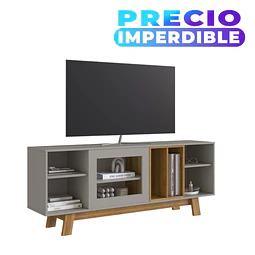 Rack de TV 65” Be Design Gris Miel Estilo Nórdico Robusto