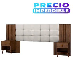 Respaldo Box Lady Capitone Blanco Caramelo