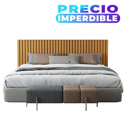 Respaldo Panel King Madera Caramelo 24mm