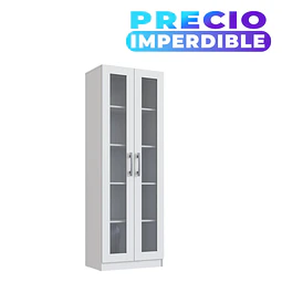 Vitrina 2 Puertas Vidrio Blanco
