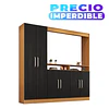 Rack TV Con Armario 6 Puertas Negro Caramelo-Preventa 18 Junio
