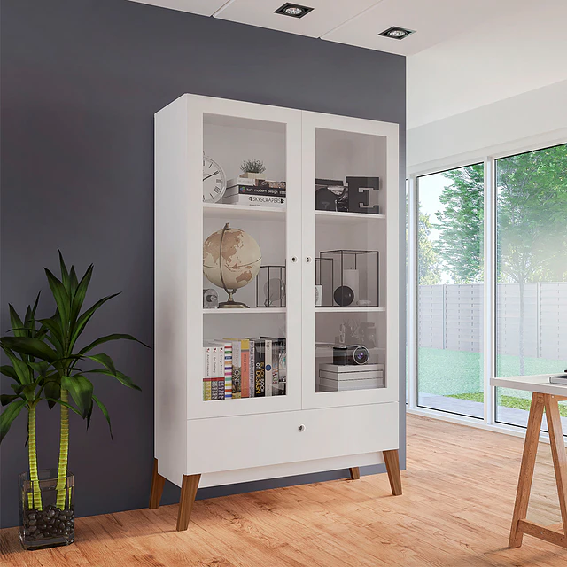 Vitrina 2 Puertas Amber Blanco