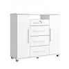 Cómoda Zapatero Blanca 119x135x44.8 cm MDP 4 Cajones 2 Puertas Be Design 
