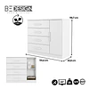 Cómoda Cajonera Blanca 1 puerta 98.7x114.6x43.8 cm MDP 4 Cajones Be Design