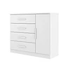 Cómoda Cajonera Blanca 1 puerta 98.7x114.6x43.8 cm MDP 4 Cajones Be Design