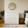 Cómoda Cajonera Blanca 1 puerta 98.7x114.6x43.8 cm MDP 4 Cajones Be Design