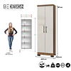 Alacena Armario Multiuso 2 Puertas con Llave Canela Arena 187x60.9x37.3 cm MDP Be Design
