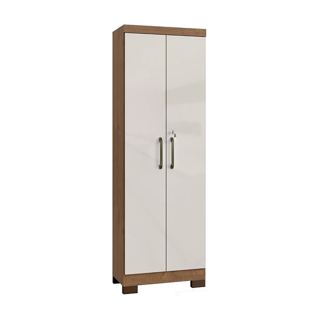 Alacena Armario Multiuso 2 Puertas con Llave Canela Arena 187x60.9x37.3 cm MDP Be Design
