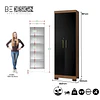 Alacena Armario Multiuso 2 Puertas con Llave Canela Negro 187x60.9x37.3 cm MDP Be Design