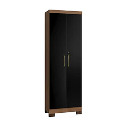 Alacena Armario Multiuso 2 Puertas con Llave Canela Negro 187x60.9x37.3 cm MDP Be Design