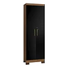Alacena Armario Multiuso 2 Puertas con Llave Canela Negro 187x60.9x37.3 cm MDP Be Design