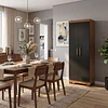 Alacena Armario Multiuso 2 Puertas con Llave Canela Negro 187x60.9x37.3 cm MDP Be Design