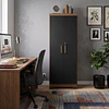 Alacena Armario Multiuso 2 Puertas con Llave Canela Negro 187x60.9x37.3 cm MDP Be Design