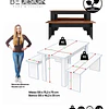 Juego de Comedor Diario 2 Banquetas Canela Negro 75.2x135x75 cm MDP Be Design