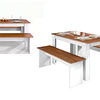 Juego de Comedor Diario 2 Banquetas Blanco Canela 75.2x135x75 cm MDP Be Design