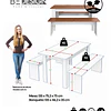 Juego de Comedor Diario 2 Banquetas Blanco Canela 75.2x135x75 cm MDP Be Design