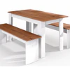 Juego de Comedor Diario 2 Banquetas Blanco Canela 75.2x135x75 cm MDP Be Design