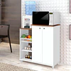 Mueble Auxiliar de Cocina con Ruedas Blanco Natura 87x87x42.3 cm MDP Be Design 
