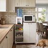 Mueble Auxiliar de Cocina con Ruedas Blanco Natura 87x87x42.3 cm MDP Be Design 